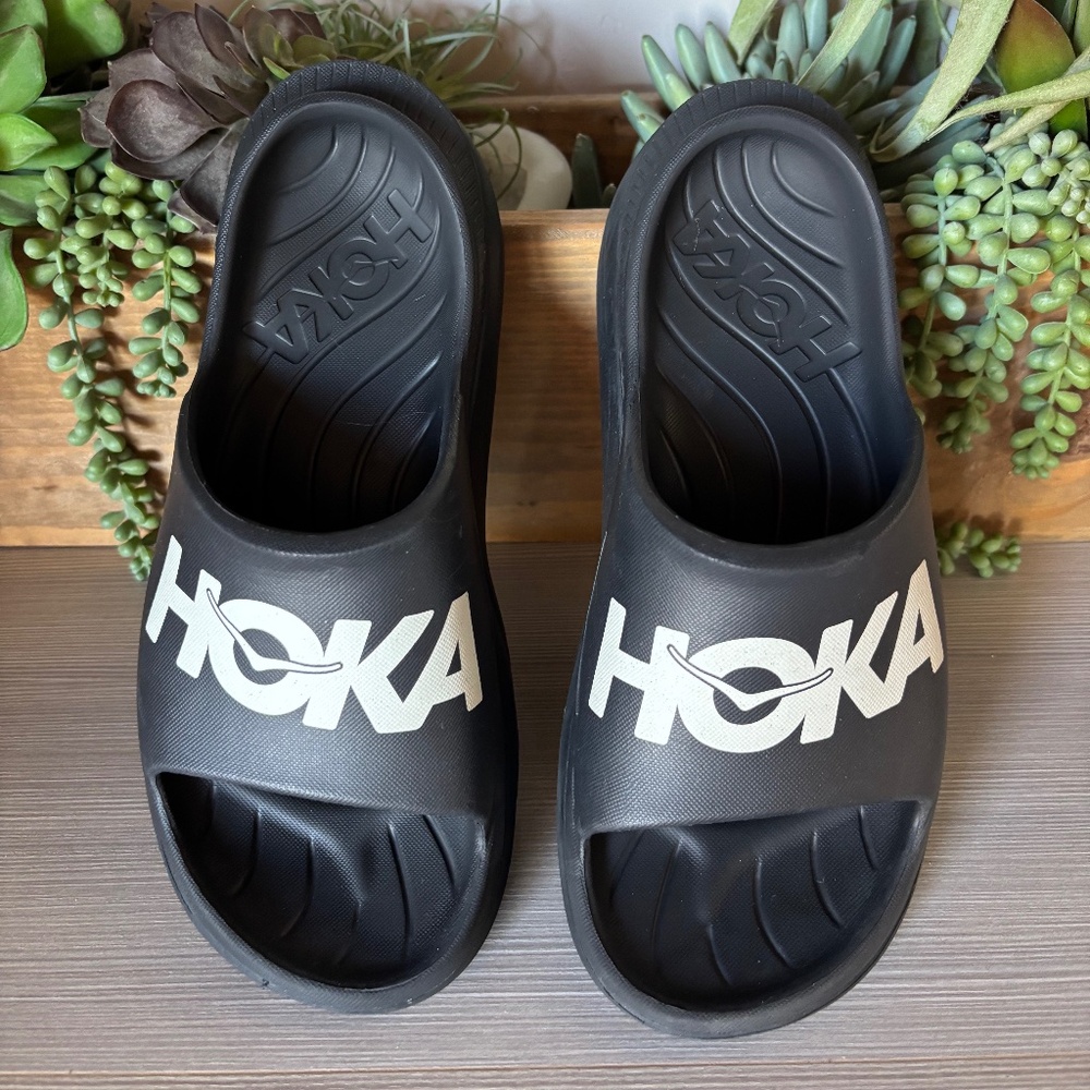 HOKA Women's Black Slide Clogs